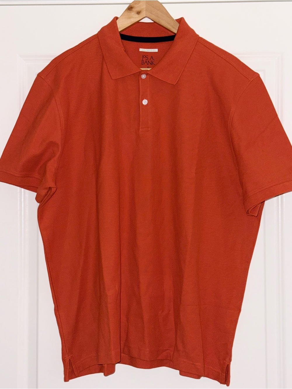 Jos. A. Bank Tailored Mens XL Orange Comfort Stretch Interlock Polo Shirt NWOT